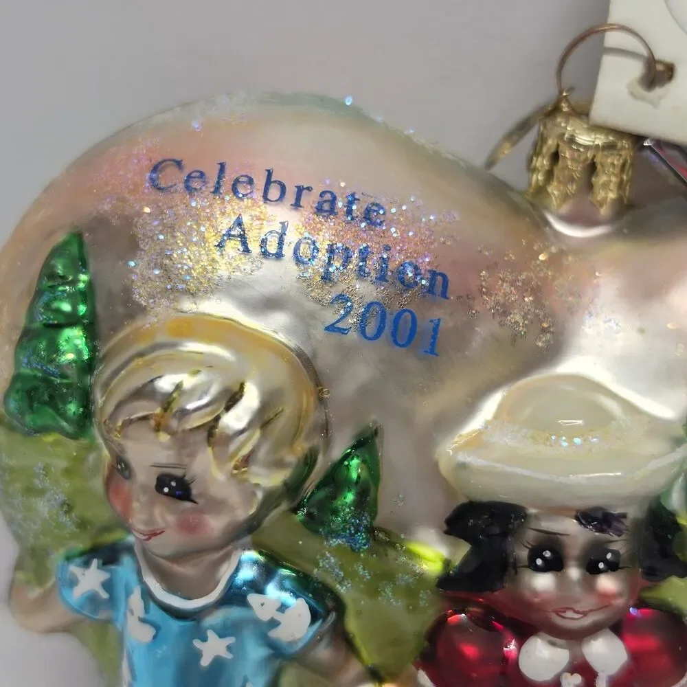 Christopher Radko Glass Ornament Dave Thomas Foundation Celebrate Adoption 2001